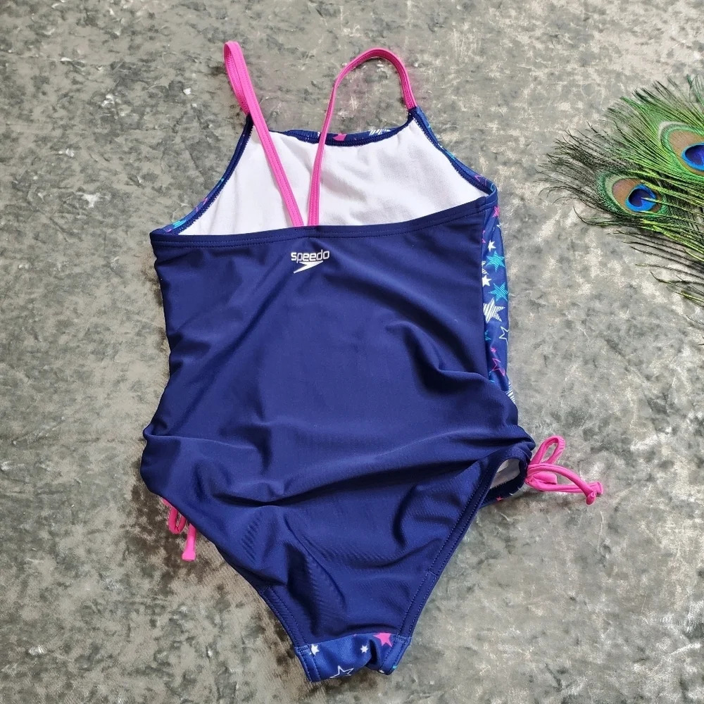 Speedo Girl's Star Print Swimsuit - Picture 5 of 8